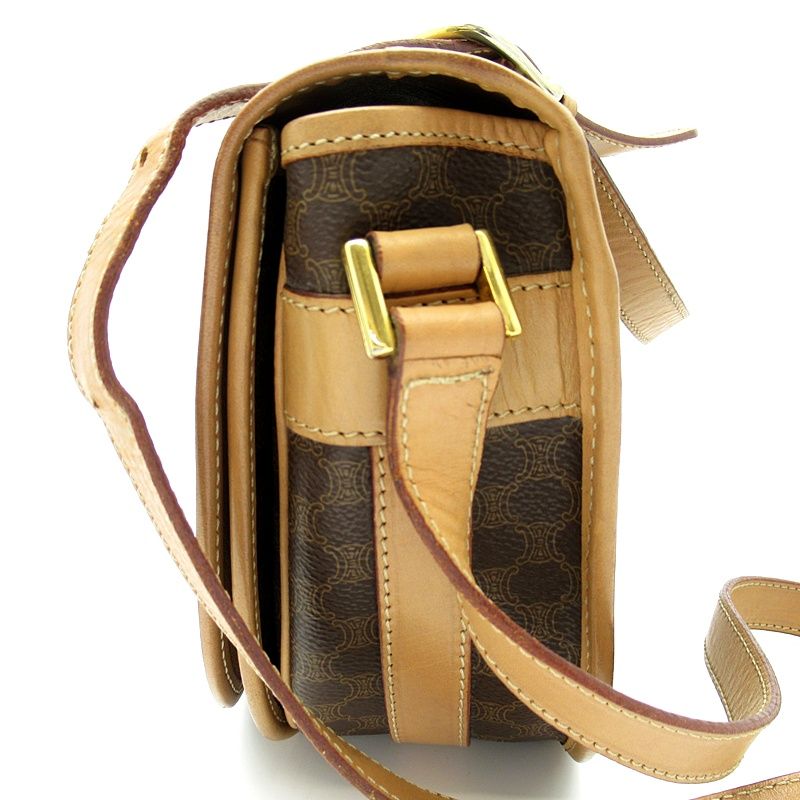 Celine Macadam Shoulder Bag Leather Brown — view 3