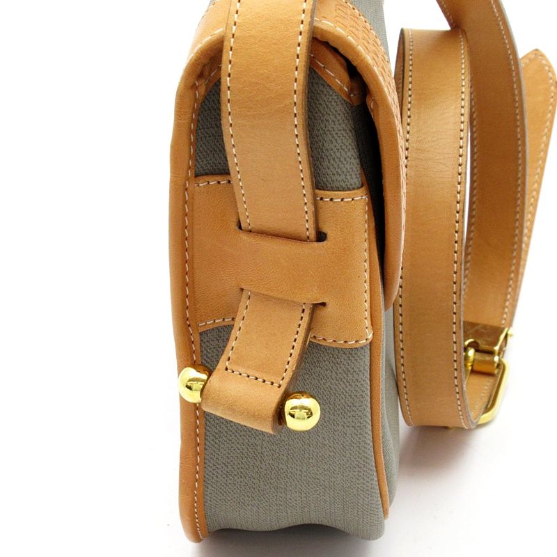 Dior Vintage Logo Shoulder Bag Canvas Leather Gray — view 5