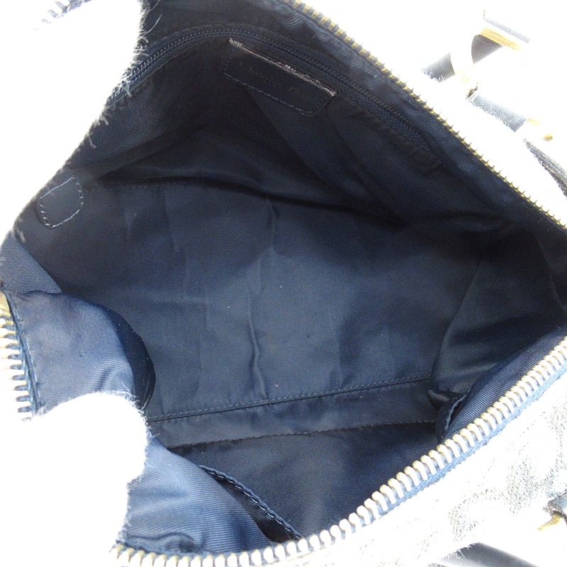 Dior Trotter Mini Boston Bag Canvas Leather Navy — view 7