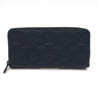 Louis Vuitton Zippy Wallet Horizontal Monogram Shadow Navy Blue