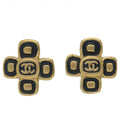 Chanel CC Logo Clover Earrings Metal