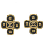 Chanel CC Logo Clover Earrings Metal
