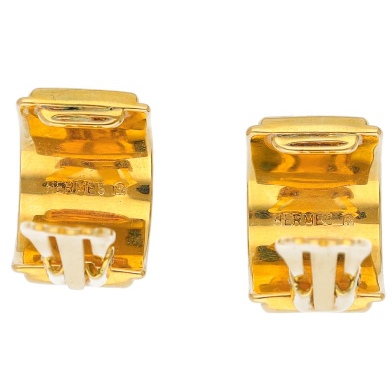 Hermes Enamel Earrings Cloisonne Brass — view 2