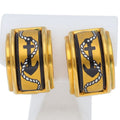 Hermes Enamel Earrings Cloisonne Brass