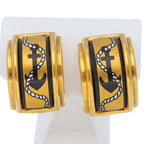 Hermes Enamel Earrings Cloisonne Brass
