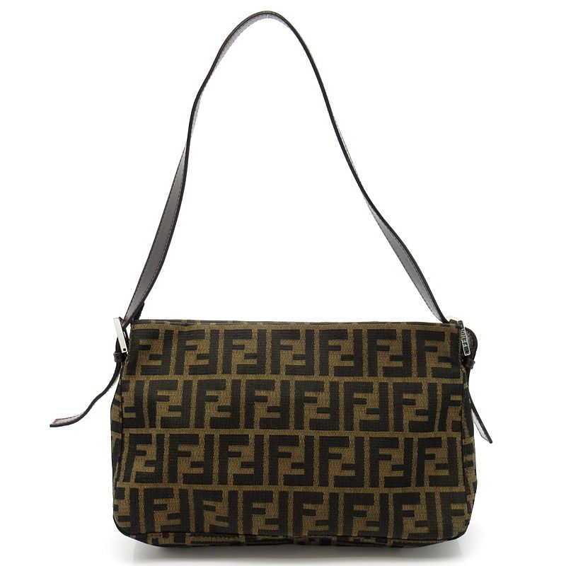 Fendi Zucca Shoulder Bag Canvas Leather Brown — view 4