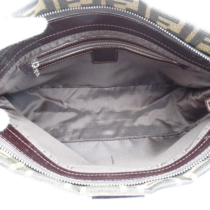 Fendi Zucca Shoulder Bag Canvas Leather Brown — view 7