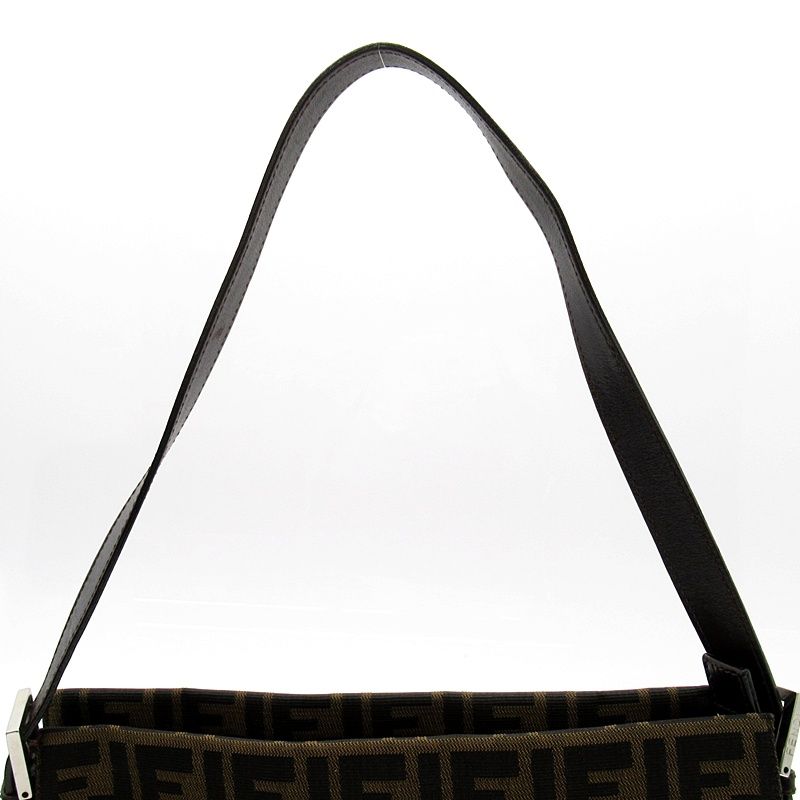 Fendi Zucca Shoulder Bag Canvas Leather Brown — view 2