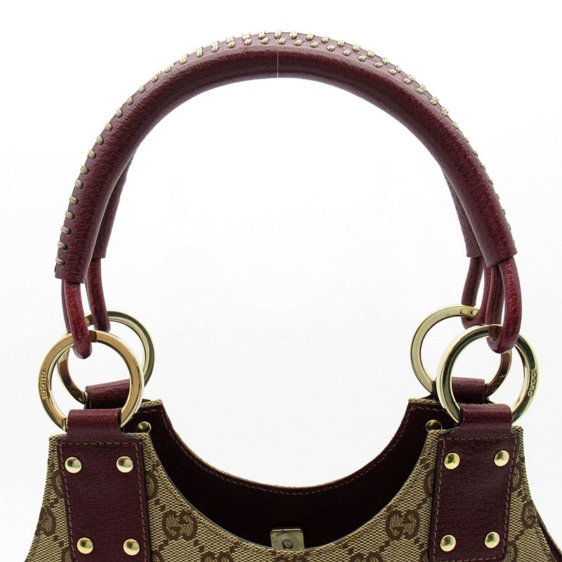 Gucci Handbag GG Canvas Leather Beige Bordeaux — view 2