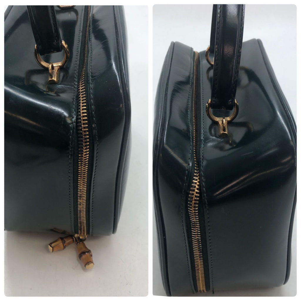 Gucci Vanity Shoulder Bag Makeup Pouch Enamel Green — view 3