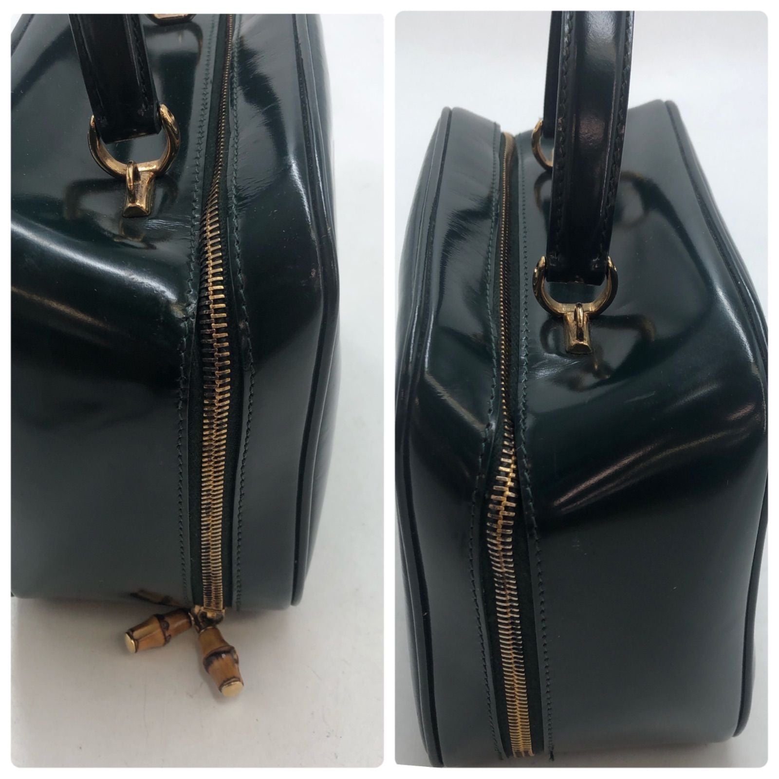 Gucci Vanity Shoulder Bag Makeup Pouch Enamel Green — view 3