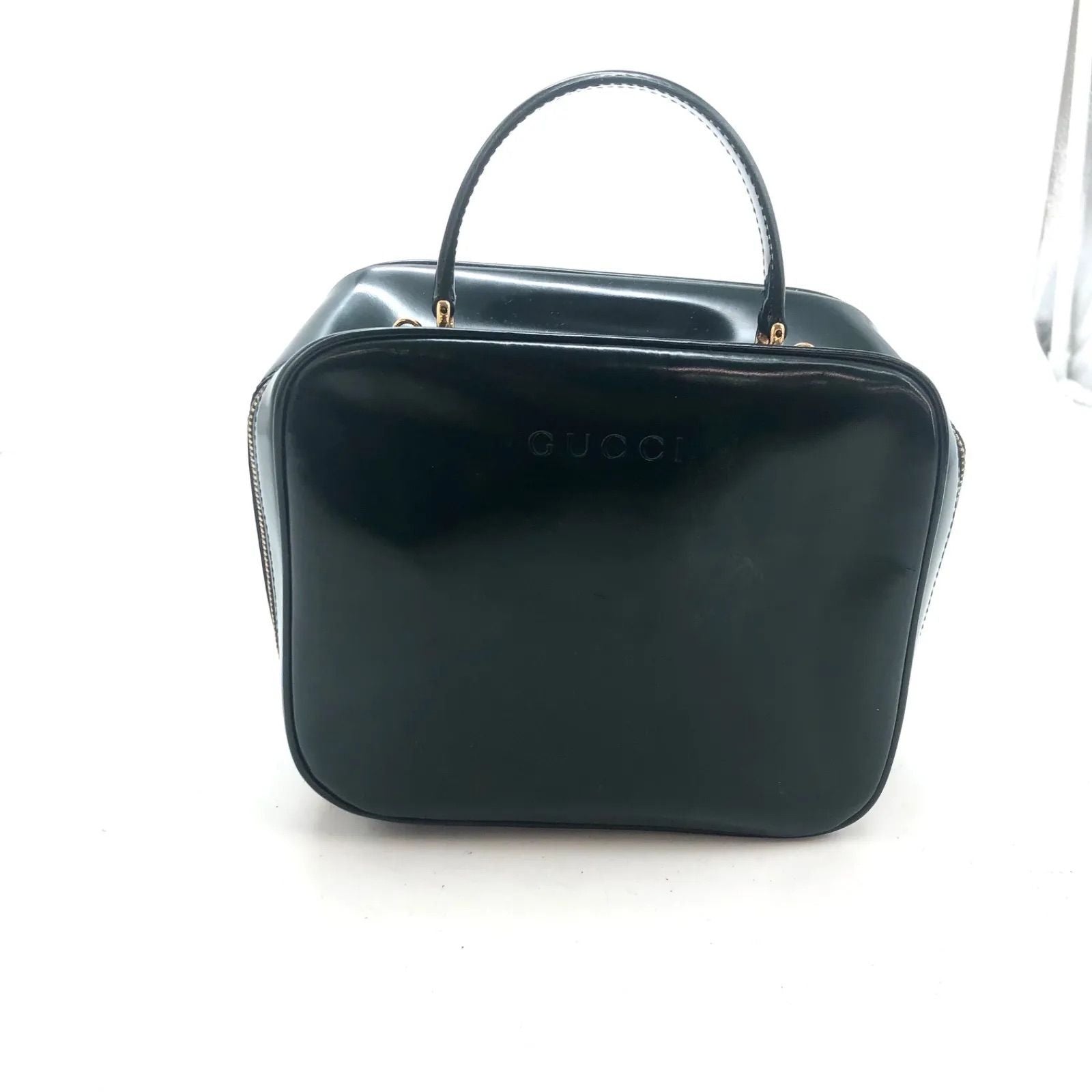Gucci Vanity Shoulder Bag Makeup Pouch Enamel Green
