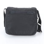Prada Tessuto Nylon Triangle Logo Leather Shoulder Bag Crossbody Messenger — view 3