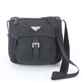 Prada Tessuto Nylon Triangle Logo Leather Shoulder Bag Crossbody Messenger
