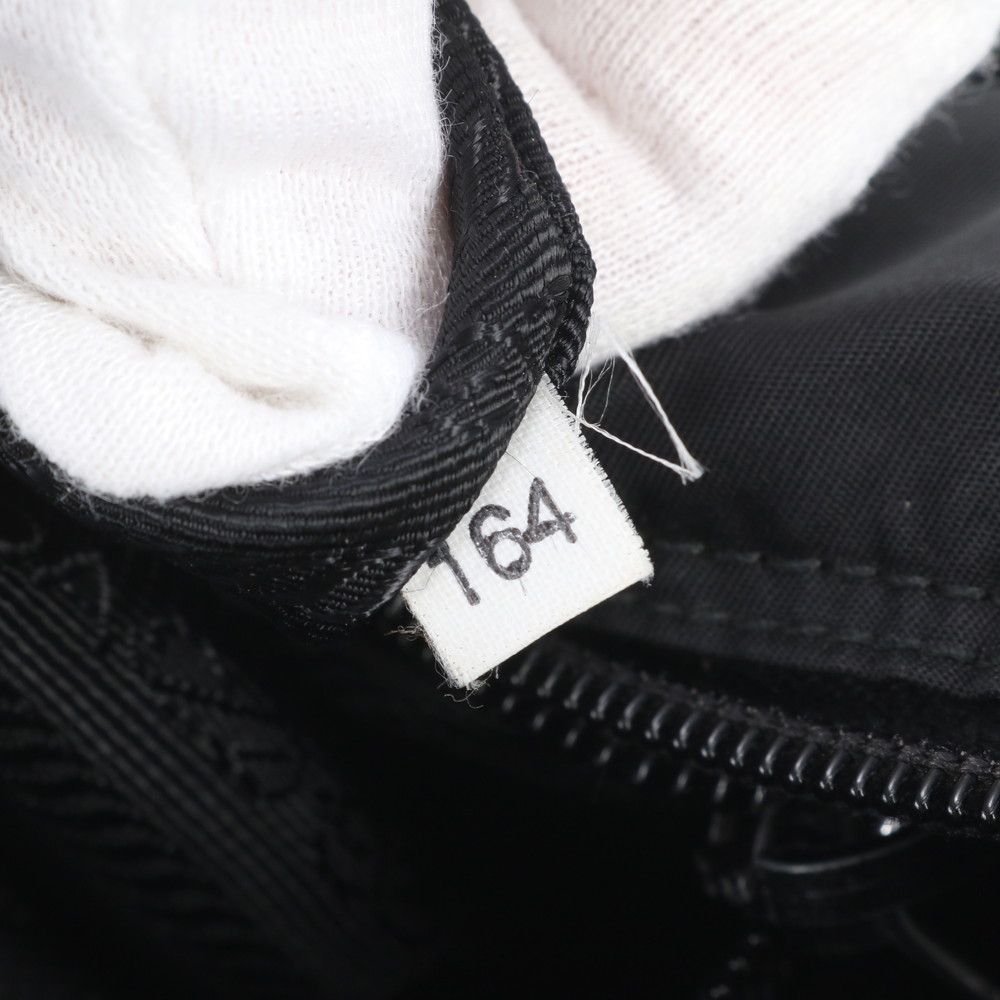 Prada Tessuto Nylon Triangle Logo Leather Shoulder Bag Crossbody Messenger — view 9