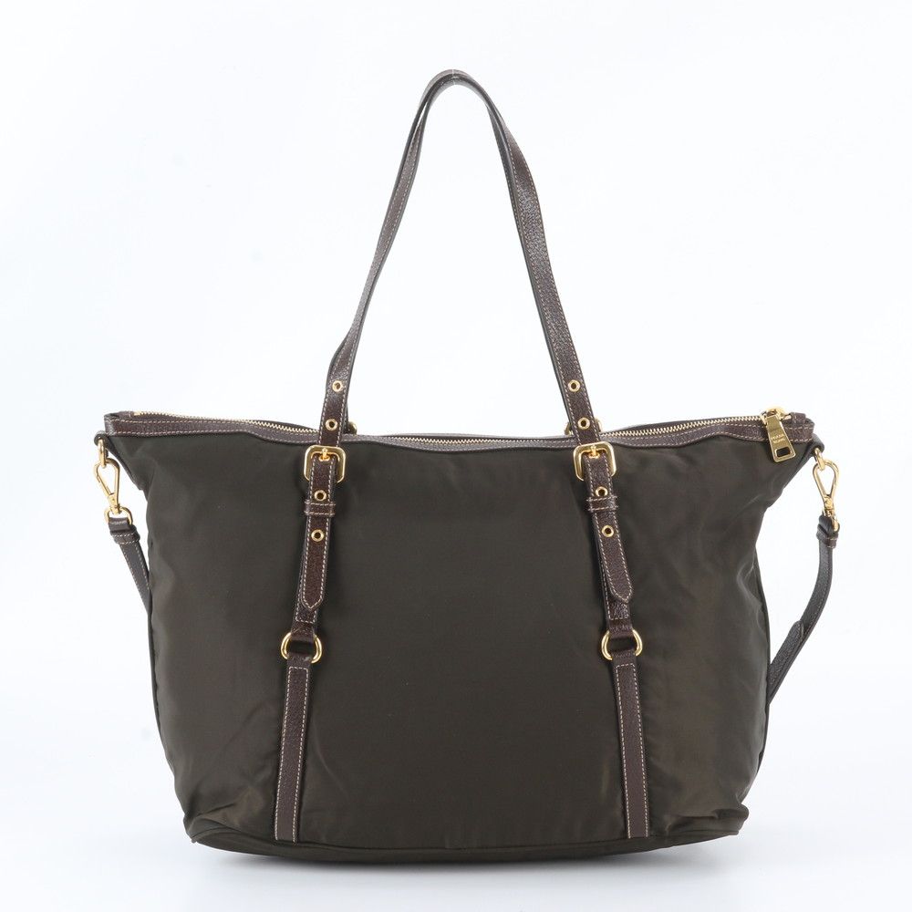 Prada Tessuto Nylon Triangle Logo 2-Way Shoulder Bag Crossbody Tote — view 4