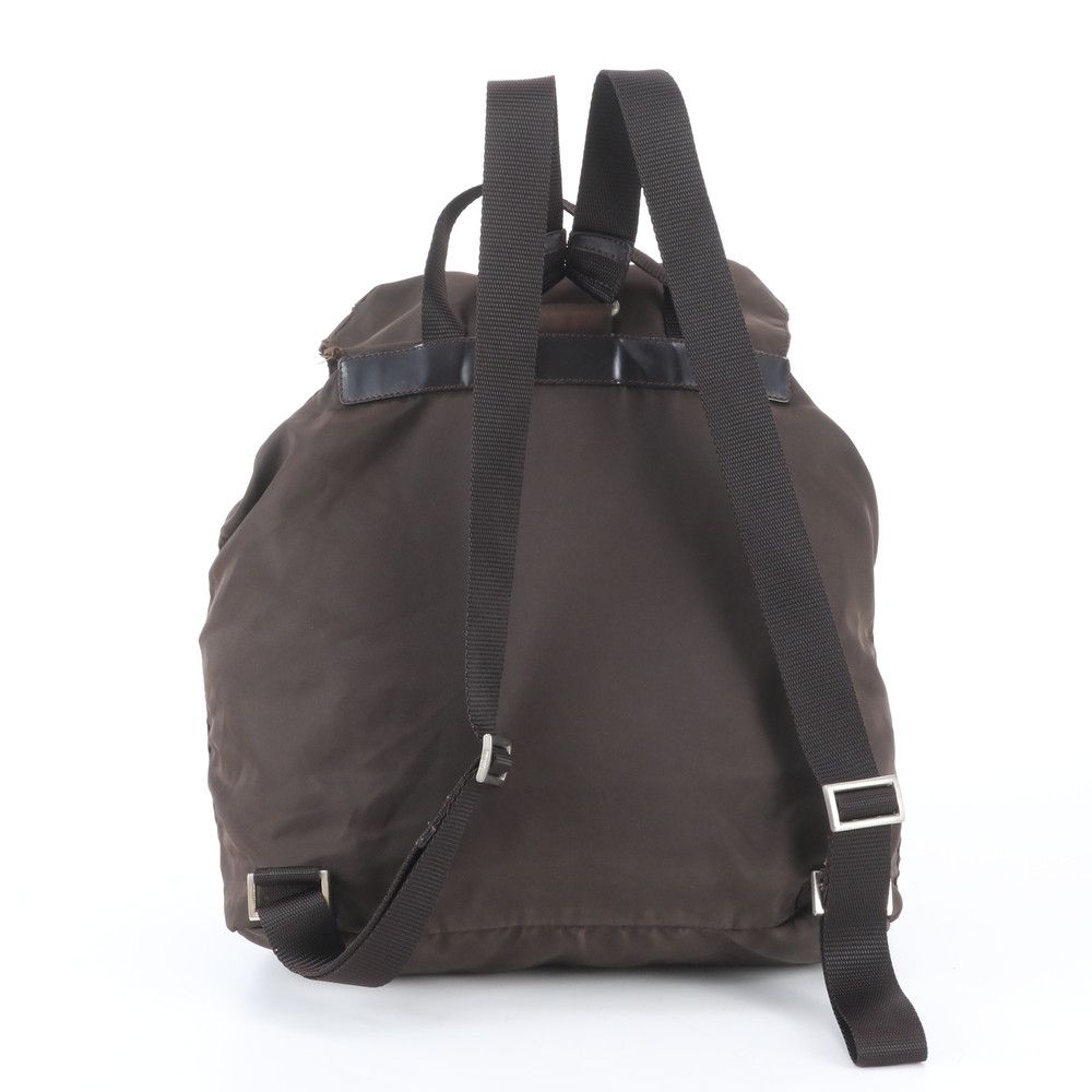Prada Tessuto Nylon Triangle Logo Leather Backpack — view 3