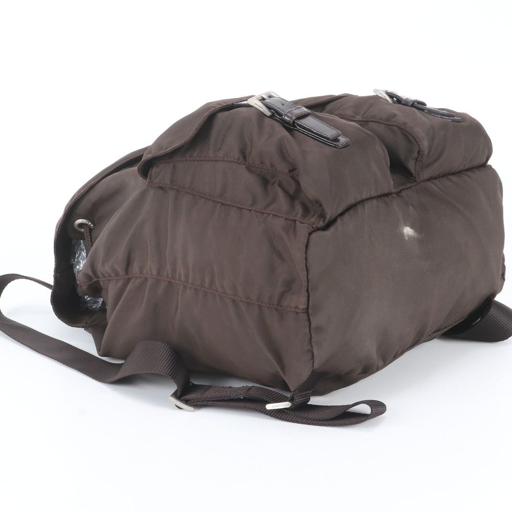 Prada Tessuto Nylon Triangle Logo Leather Backpack — view 5