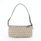 Fendi Zucchino Pouch Leather Handbag