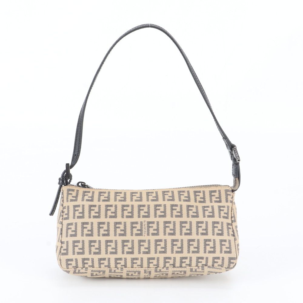 Fendi Zucchino Pouch Leather Handbag — view 3