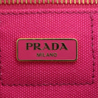Prada Canapa Triomphe Tote Hand Leather Pink Uim with — view 8