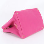 Prada Canapa Triomphe Tote Hand Leather Pink Uim with — view 5