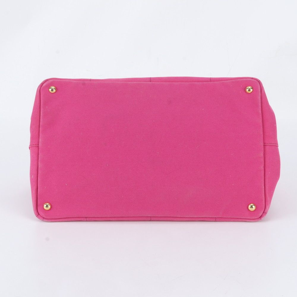 Prada Canapa Triomphe Tote Hand Leather Pink Uim with — view 6