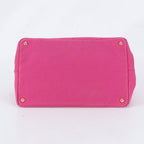 Prada Canapa Triomphe Tote Hand Leather Pink Uim with — view 6