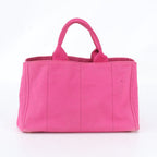 Prada Canapa Triomphe Tote Hand Leather Pink Uim with — view 3