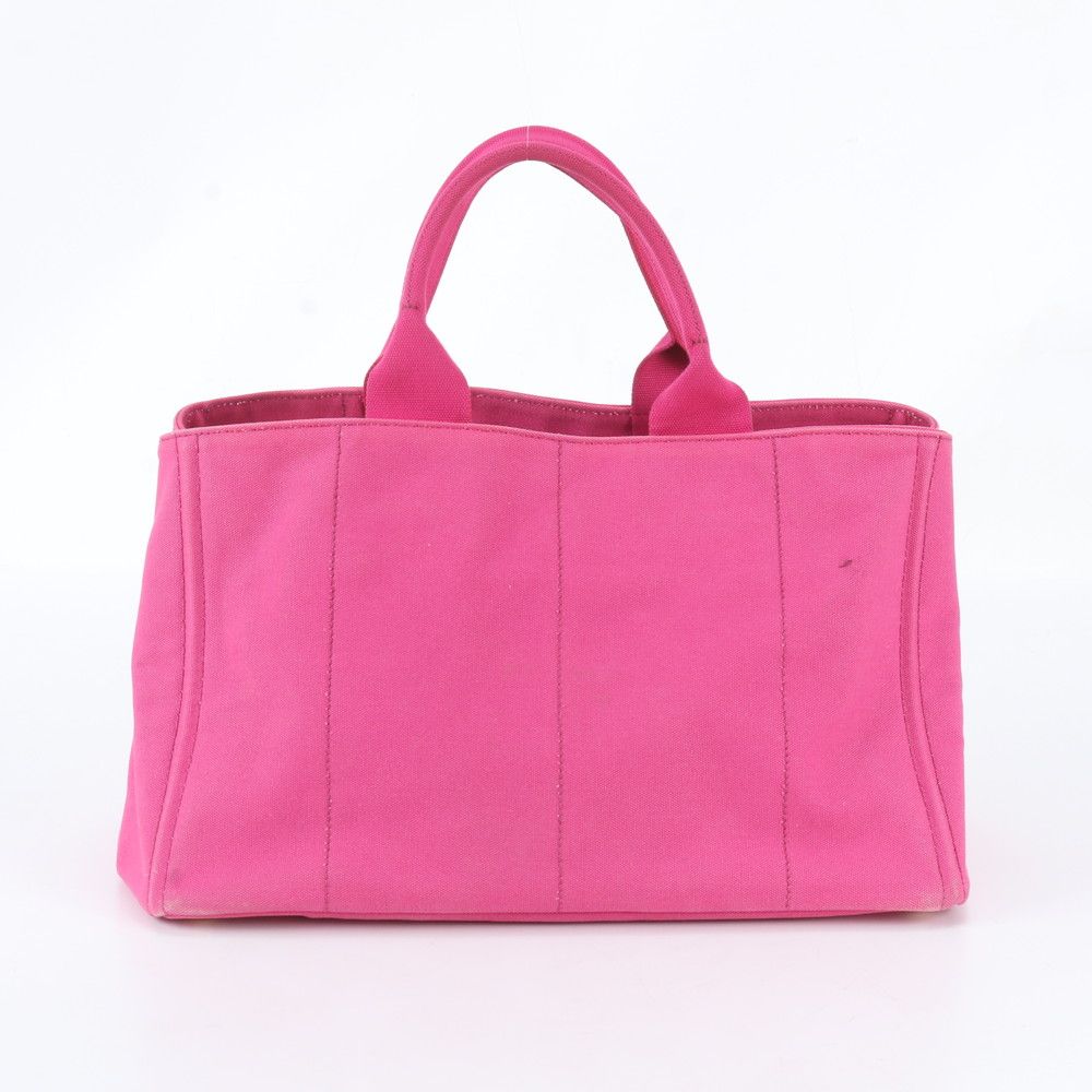 Prada Canapa Triomphe Tote Hand Leather Pink Uim with — view 3