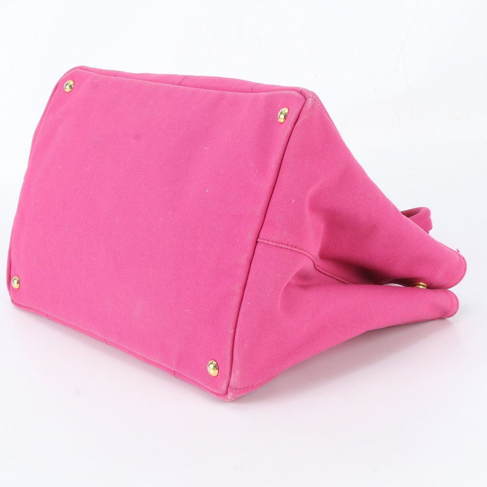Prada Canapa Triomphe Tote Hand Leather Pink Uim with — view 4