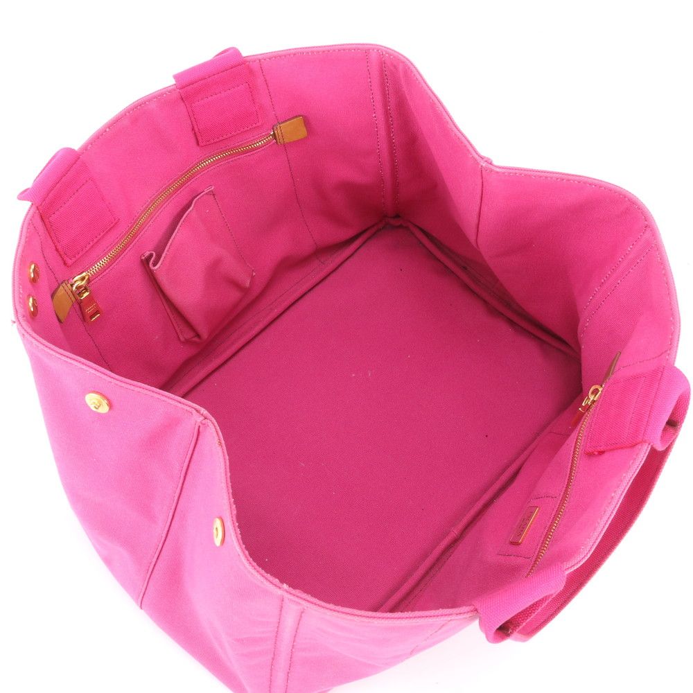 Prada Canapa Triomphe Tote Hand Leather Pink Uim with — view 7