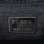 Prada Tessuto Nylon Leather Handbag Black — view 8