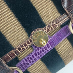 Fendi Handbag Baulot Special Chef Brown Black Purple Green Velour — view 6