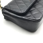 Chanel CC Logo Mini Quilted Lambskin Leather Chain Shoulder Bag Black — view 4
