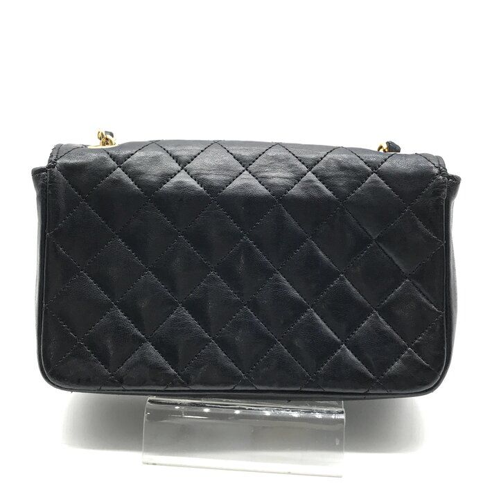 Chanel CC Logo Mini Quilted Lambskin Leather Chain Shoulder Bag Black — view 2