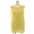 Chanel Blouse Shirt Sleeveless Silk 38 Yellow HN
