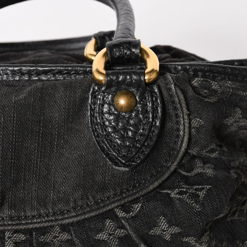 Louis Vuitton Neo Cabby MM 2-Way Bag Monogram Denim Black Gold — view 7