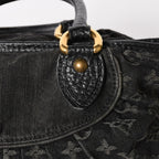 Louis Vuitton Neo Cabby MM 2-Way Bag Monogram Denim Black Gold — view 7