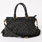 Louis Vuitton Neo Cabby MM 2-Way Bag Monogram Denim Black Gold