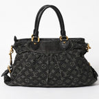 Louis Vuitton Neo Cabby MM 2-Way Bag Monogram Denim Black Gold — view 2