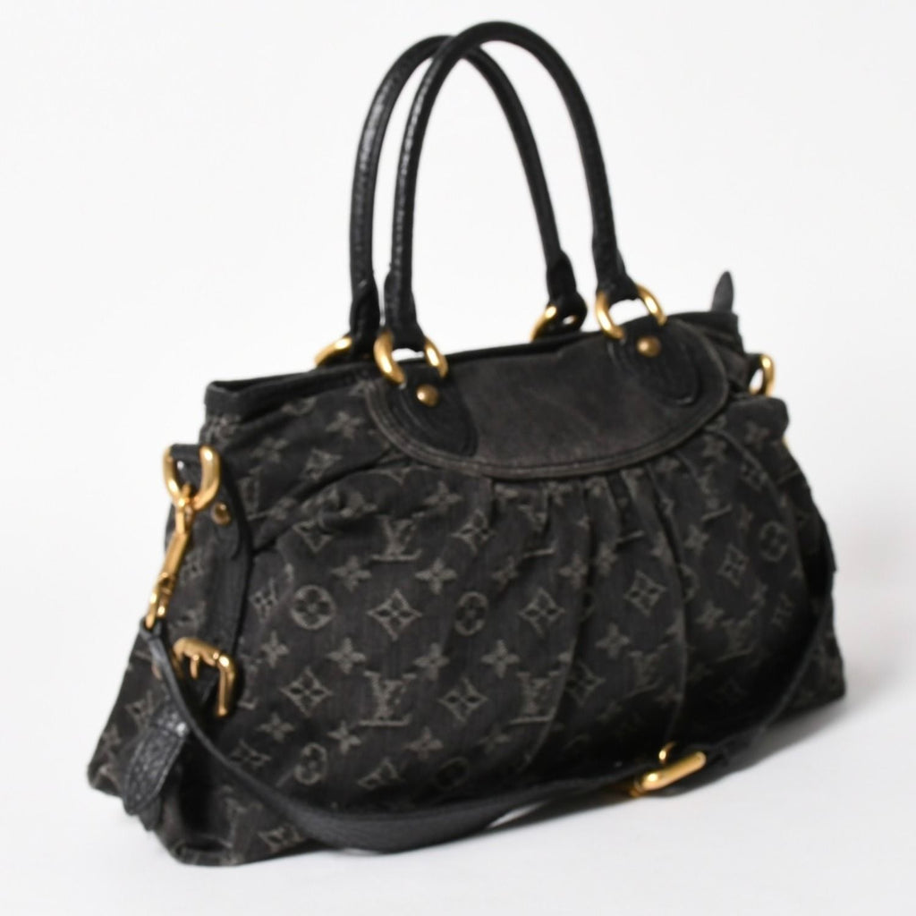 Louis Vuitton Neo Cabby MM 2-Way Bag Monogram Denim Black Gold — view 3