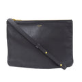 Celine Shoulder Bag Trio Large Leather Black Going Out Adults Simple