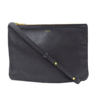 Celine Shoulder Bag Trio Large Leather Black Going Out Adults Simple