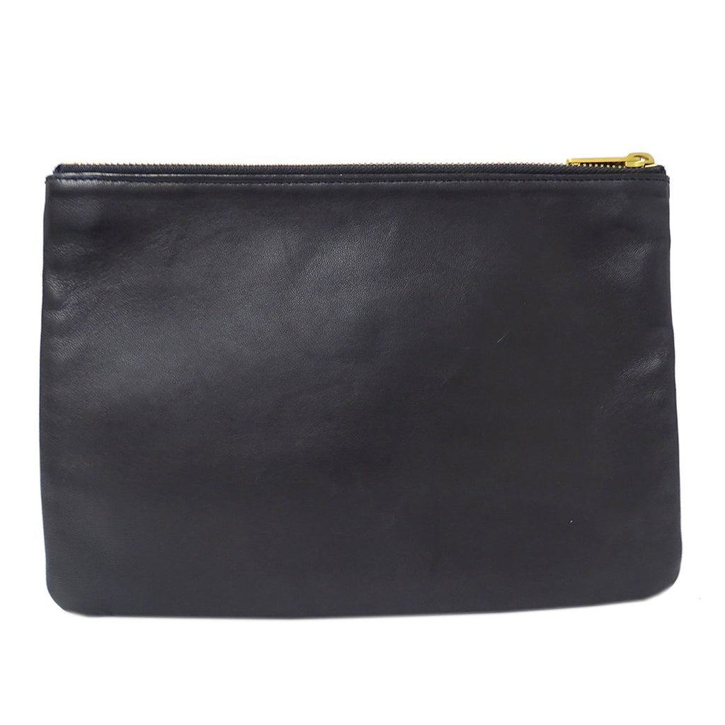 Celine Shoulder Bag Trio Large Leather Black Going Out Adults Simple — view 2