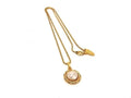 Chanel Necklace Circle Rope Motif Gold Metal Faux Pearl Vintage