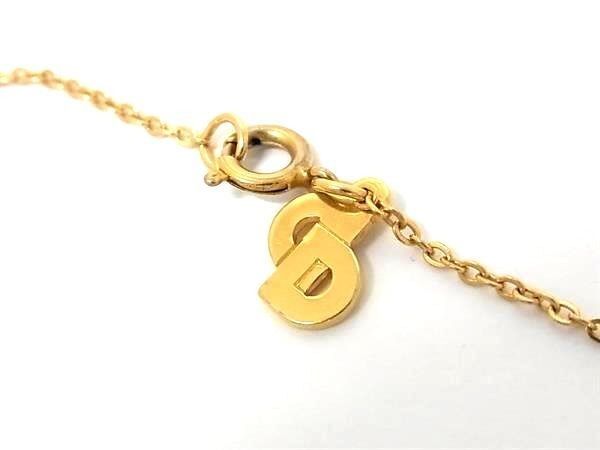Dior Necklace Drop Motif Gold Metal Rhinestone Vintage — view 3