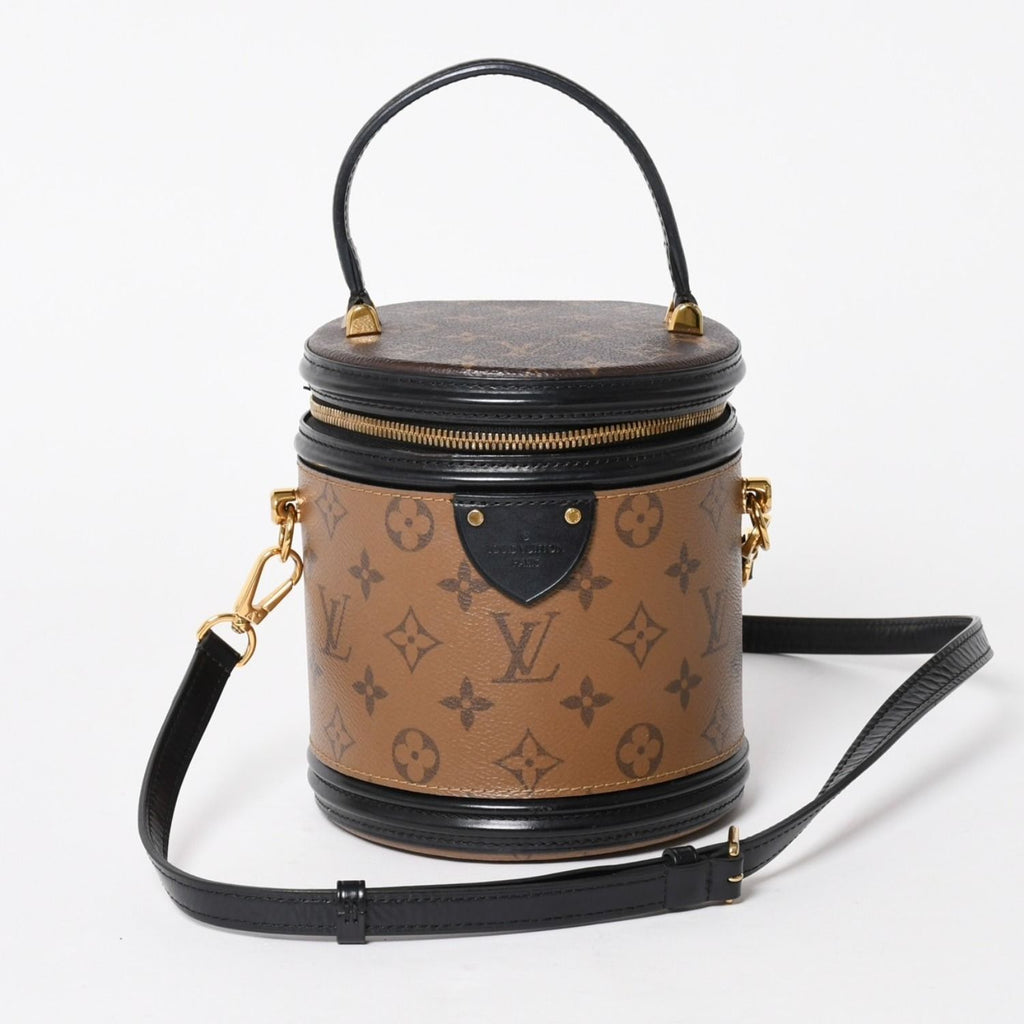 Louis Vuitton Cannes Shoulder Bag Monogram Reverse Brown Black