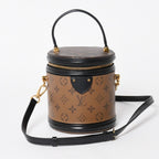 Louis Vuitton Cannes Shoulder Bag Monogram Reverse Brown Black