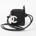 Chanel Mini Cambon Shoulder Bag Medium Pochette Black White Lambskin